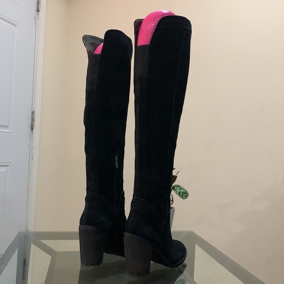 EUC VINCE CAMUTO ‘Madolee’ Braided Suede Tall Block Heel Boots - Picture 4 of 11